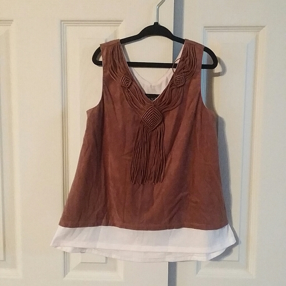 Ally B. Girls Layered Faux Suede Top - Picture 1 of 7